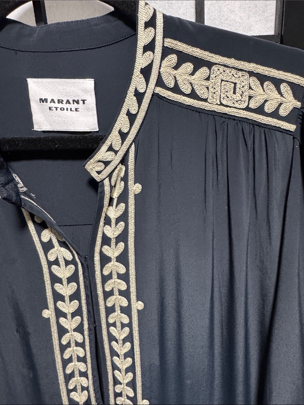 Isabel Marant Étoile Feliana Embroidered Midi Dress Size FR 40 (US 8) - Picture 12 of 16